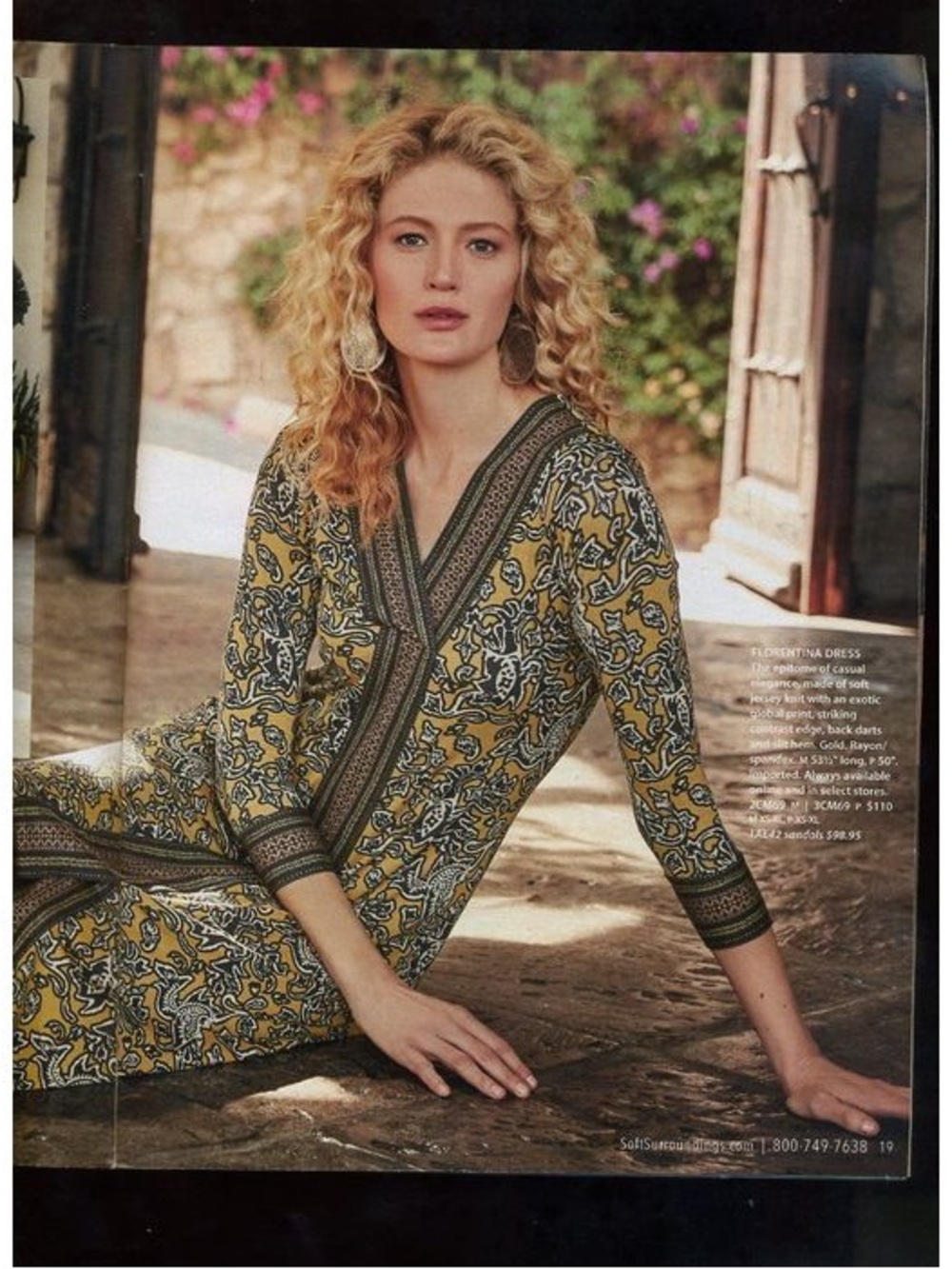 Soft Surroundings Florentina Dress Yellow Navy Floral Wrap-Style Maxi Dress